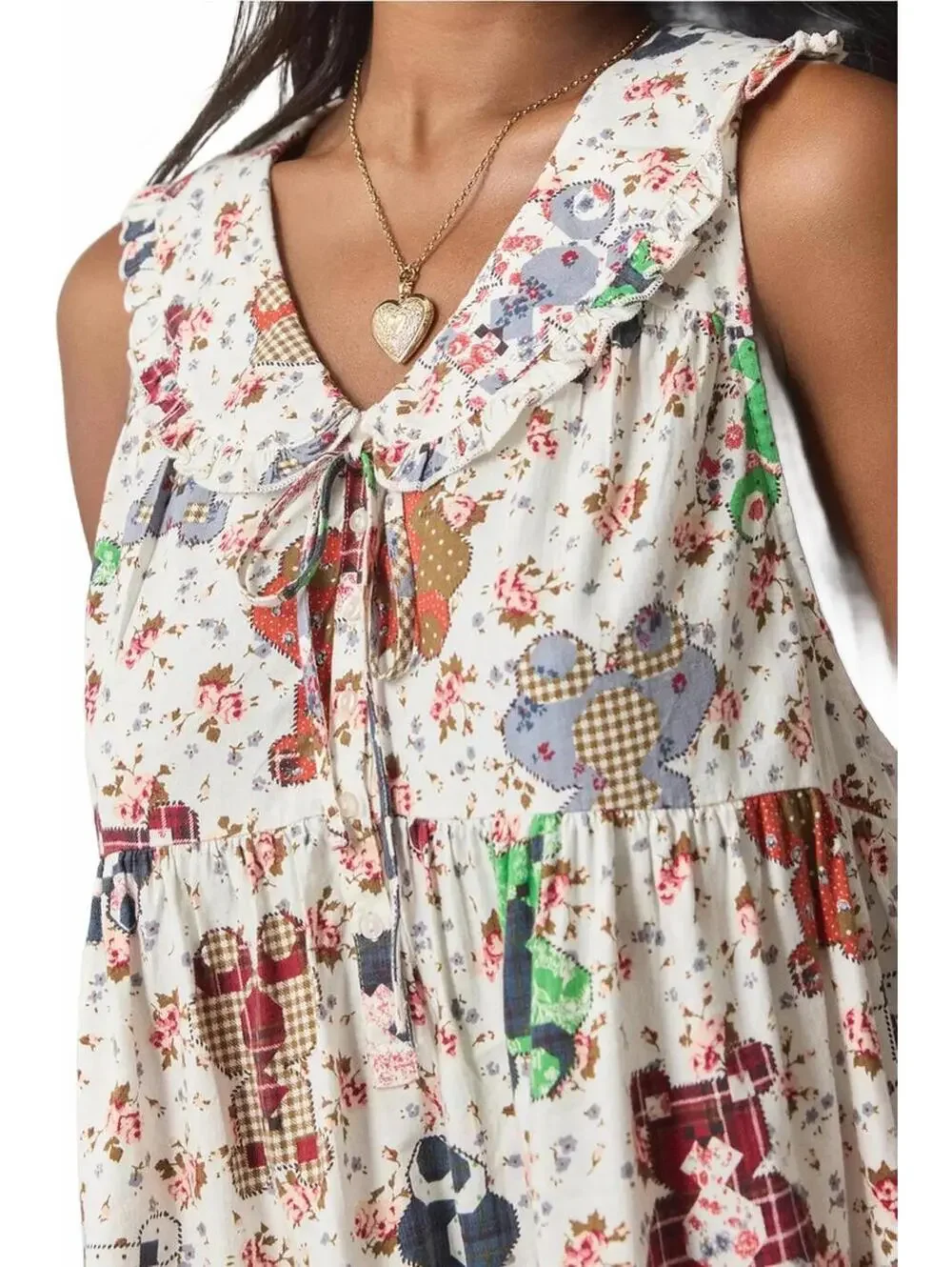 UO Out From Under Lottie Ruffle Collar Babydoll Sleep Dress Urban Outfitters M - Picture 3 of 3